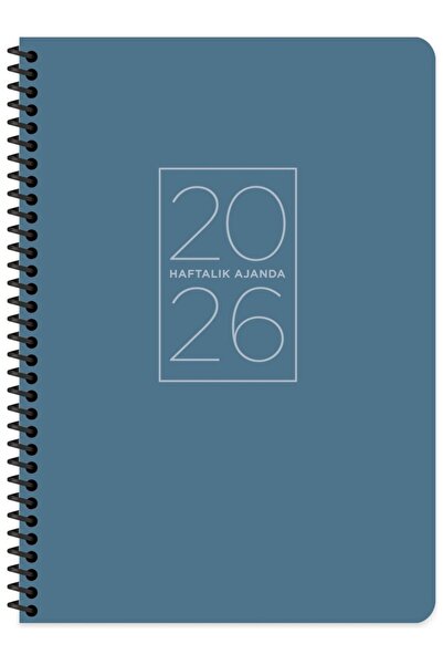 KESKİN COLOR 2026 20X28Cm Spiralli Haftalık Ajanda Mavi
