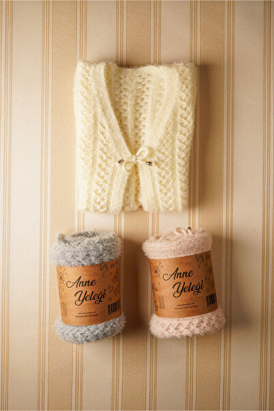 anne yeleği Simli Yumoş - Kadın Simli Ajurlu Yumuşak Dokulu Triko Yelek