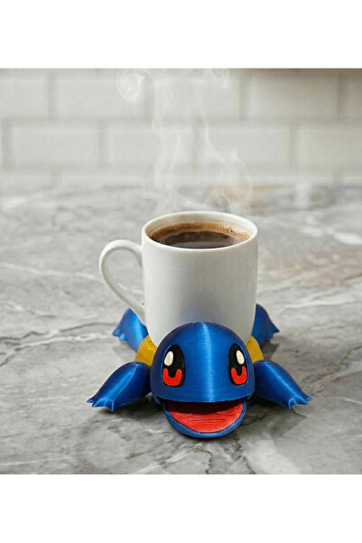 Home Sevimli Mavi Kaplumbağalı Bardak Altlığı - Dekoratif ve Eğlenceli Ofis A...