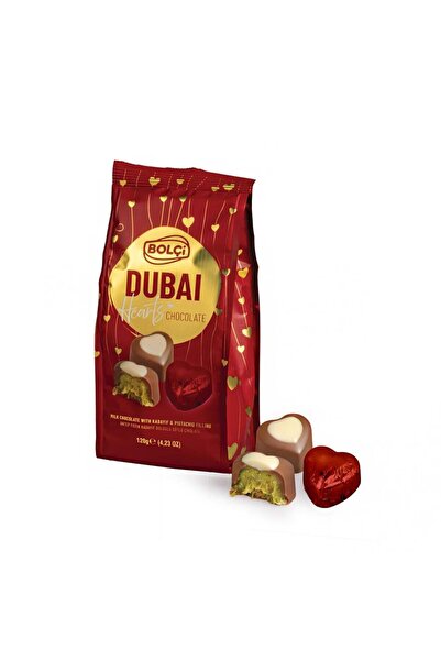 Bolçi DUBAİ ÇİKOLATASI FISTIKLI KADAYIF DOLGULU SÜTLÜ KALP ÇİK.120g (QUADRO P...