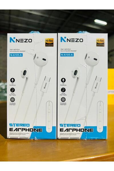 NEZO سماعات أذن سلكية ستيريو من النوع C طراز N-A105-A مزودة بميكروفون عالي الدقة وصوت عالي الوضوح