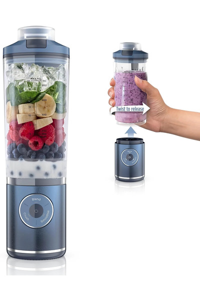 Generic خلاط شخصي لاسلكي محمول، كسارة ثلج، صانع عصائر، كوب مانع للتسرب