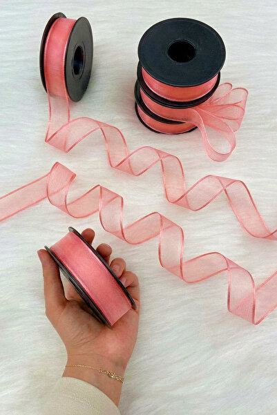 ZEYMERADE Κορδέλα σιφόν λουλούδι ρόδι 2,5 εκ. 20 μέτρα, Νύφη, Γαμπρός, Πακέτο...