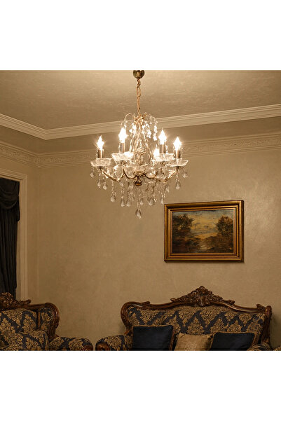 HAMER نجف مودرن تصميم كلاسيكي شمعدان مع كرستالات متلألئ ذهبي