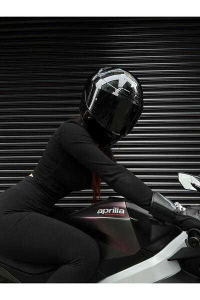 Rivox R2 Parlak Siyah Kapalı Kask