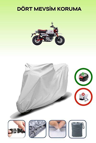 Breen Gray Rear Bag Compatible Honda Monkey 125 Compatible Motorcycle Tarpaul...
