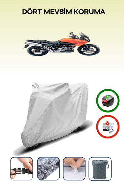 Breen Gray Rear Bag Compatible Kawasaki Klv 1000 Compatible Motorcycle Tarpau...