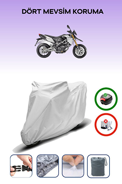 Breen Gray Rear Bag Compatible Aprilia Dorsoduro Compatible Motorcycle Tarpau...