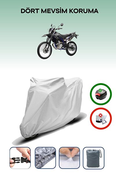 Breen حقيبة خلفية رمادية متوافقة مع غطاء محرك الدراجة النارية المتوافق مع Yamaha WR 125 R