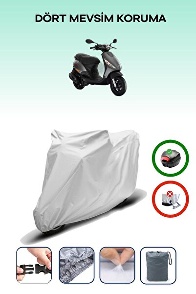 Breen Gray Rear Bag Compatible Piaggio Zip 50 Compatible Motorcycle Tarpaulin...