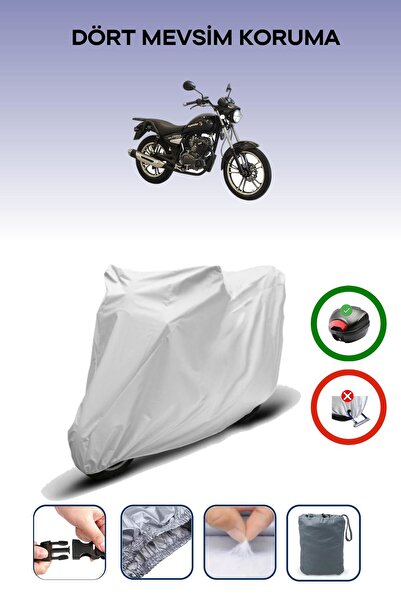 Breen Gray Rear Bag Compatible with Asya Elegant 150 Compatible Motorcycle Ta...