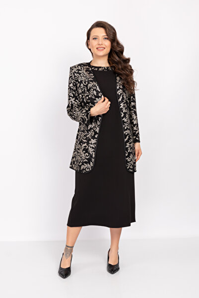 OLEA XXL Büyük Beden Abiye Elbise 3965 Siyah