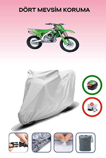 Breen Gray Rear Bag Compatible Kawasaki Kx 250 Compatible Motorcycle Tarpauli...