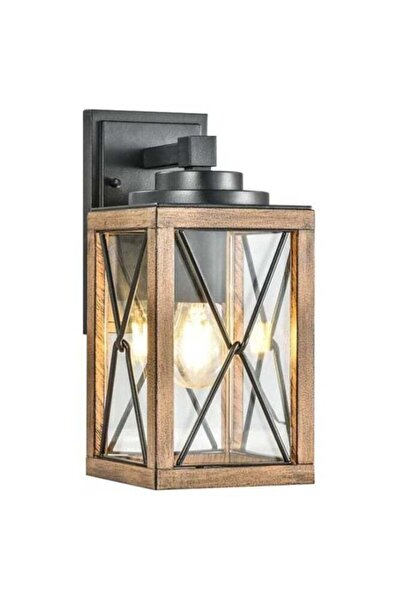 Generic مصباح جداري خشبي، داخلي، خارجي، مصباح جداري/فانوس خشبي عتيق الطراز