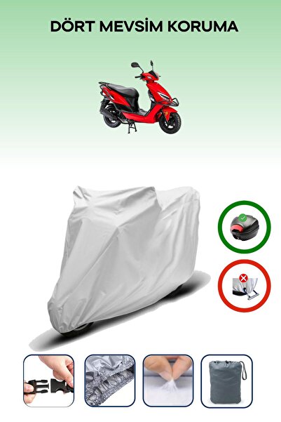 Breen Gray Rear Bag Compatible with Kanuni Nev 50 Compatible Motorcycle Tarpa...