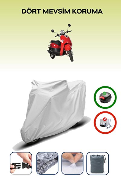 Breen Gray Rear Bag Compatible Kanuni Pony 50 Compatible Motorcycle Tarpaulin...