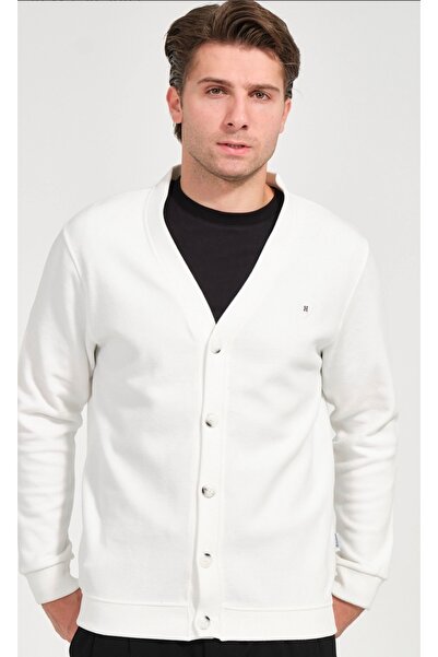 ATKGİYİM Classic and Stylish: Men's V-Neck Buttoned Cotton Cardigan - 6 Color...