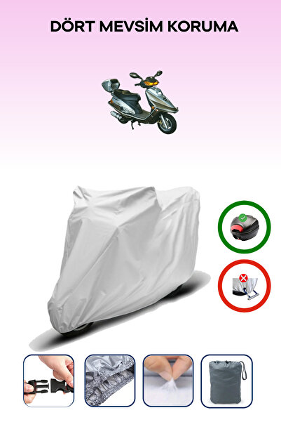 Breen حقيبة خلفية رمادية اللون متوافقة مع غطاء محرك الدراجة النارية مونديال 125 إم تي