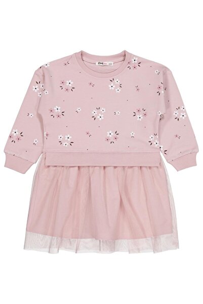Civil Girls Çiçek Baskılı 2-5 Yaş Elbise - Pembe 5-6 Yaş