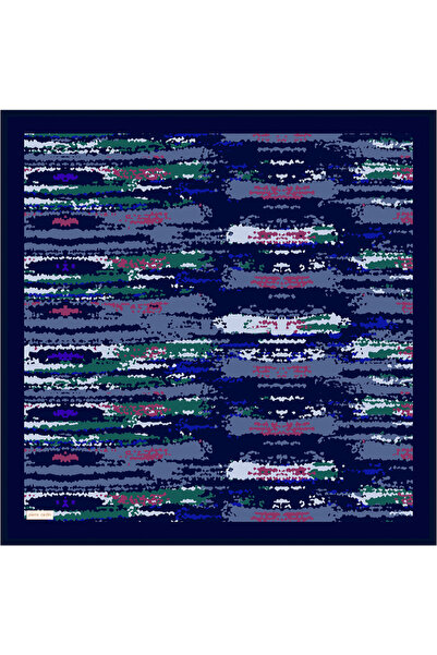 Pierre Cardin Navy Blue 90X90 Silk Crepe Satin Scarf