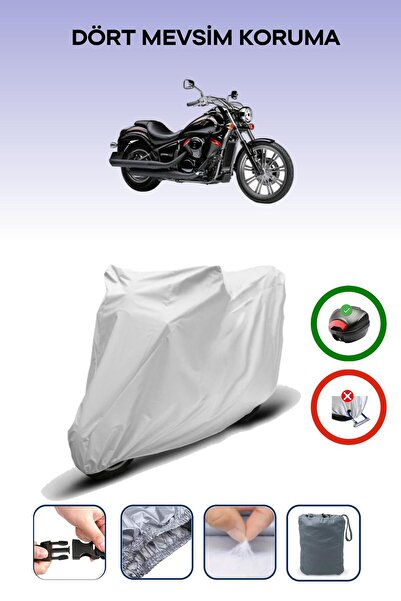 Breen Gray Tail Bag Compatible Kawasaki Vn 900 Compatible Motorcycle Tarpauli...