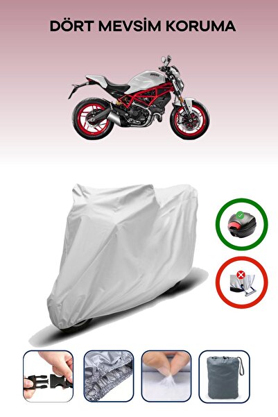 Breen Gray Rear Bag Compatible with Ducati Monster 797 Plus Compatible Motorc...