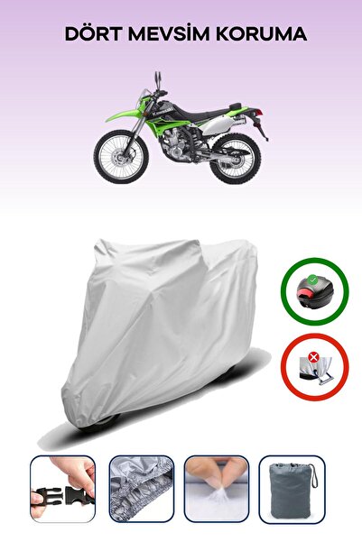 Breen Gray Rear Bag Compatible Kawasaki Klx 250 Compatible Motorcycle Tarpaul...
