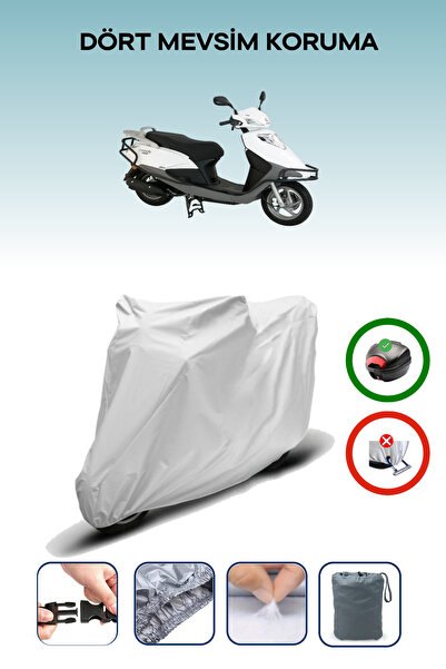 Breen Gray Rear Bag Compatible with Abush Speedy 110I Compatible Motorcycle T...