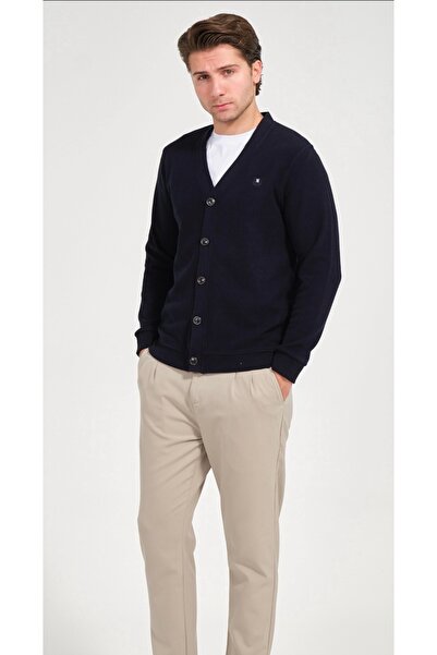 ATKGİYİM Classic and Stylish: Men's V-Neck Buttoned Cotton Cardigan - 6 Color...