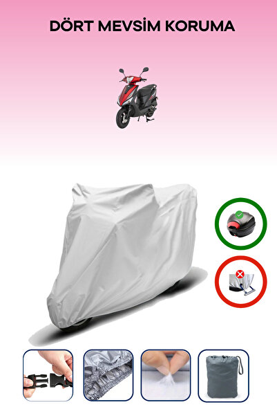 Breen Gray Rear Bag Compatible Mondial 50 Loyal Compatible Motorcycle Tarpaul...