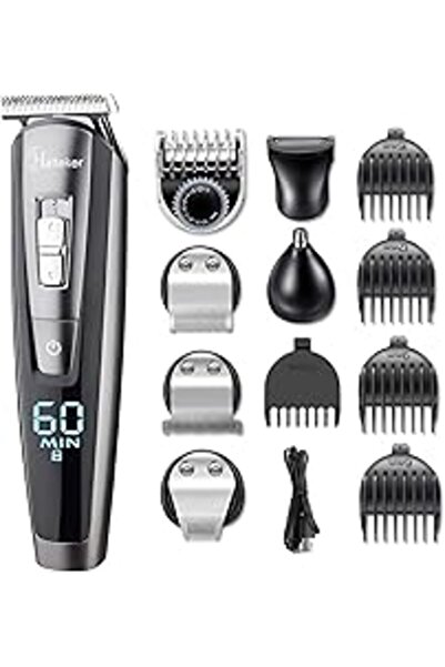 Hatteker Hair Clipper Beard Trimmer Kit for Men Cordless Hair Mustache Trimmer Hair Cutting Groomer