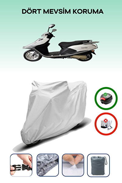 Breen Gray Rear Bag Compatible Falcon Guppi 110 Compatible Motorcycle Tarpaul...