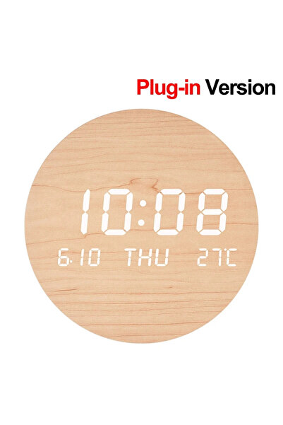 Choice B1 Plug-in LED Digital Wall Clock Temperature Date Time Multi-function Display Living Room Home Bedr