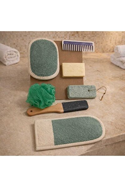 Lucani Cosmetic طقم العناية بالحمام مكون من 7 قطع - طقم حمام تركي - طقم زينة ...