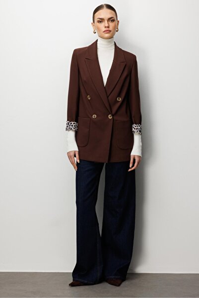 Moda İlgi Modailgi Kırlangıç Yaka Kruvaze Kapamalı Torba Cepli Leopar Astarlı...