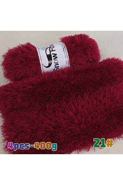 Choice خيوط صوف صناعي بلون أحمر خمري، وزن 400 غرام، خيوط ريش، خيوط رموش، خيوط...