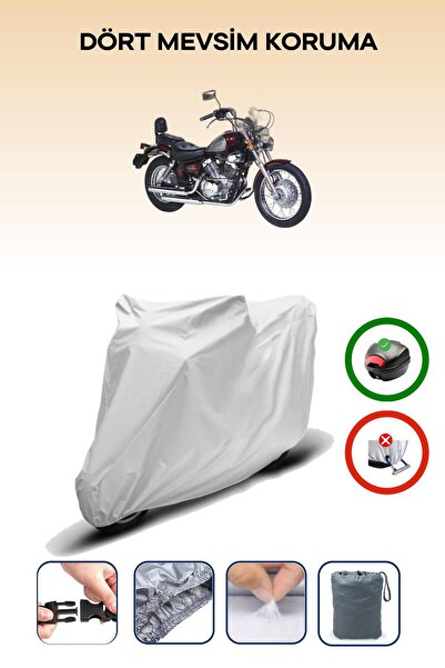 Breen Gray Rear Bag Compatible Bisan Roadstar 250 Compatible Motorcycle Tarpa...