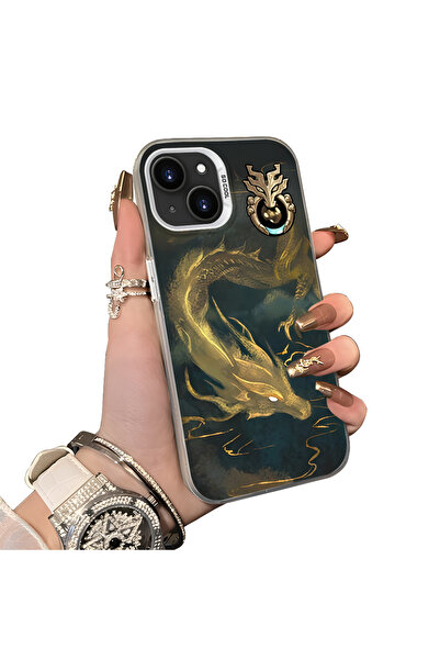 ucuc حافظة ذهبية مضادة للسقوط لهاتف iPhone 15 Plus/14 Plus مصنوعة من السيليكو...