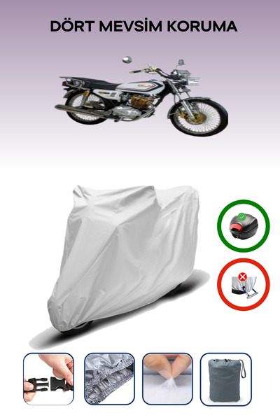 Breen Gray Rear Bag Compatible Kuba Cheetah 125 Compatible Motorcycle Tarpaul...