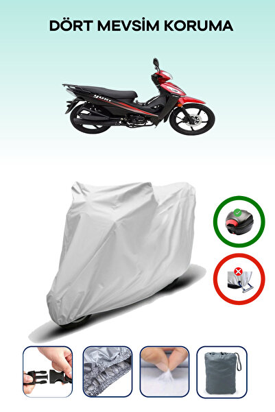 Breen Gray Rear Bag Compatible Yuki Attact 100 Compatible Motorcycle Tarpauli...