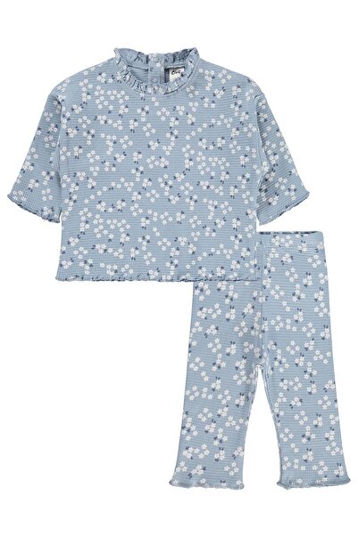 Civil Baby Mini Çiçek Baskılı 6-18 Ay Takım - Mavi 12-18 Ay