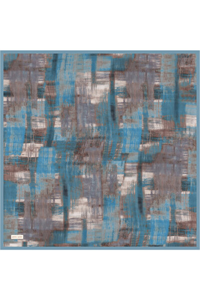 Pierre Cardin Синій 90X90 Шовковий твіловий шарф