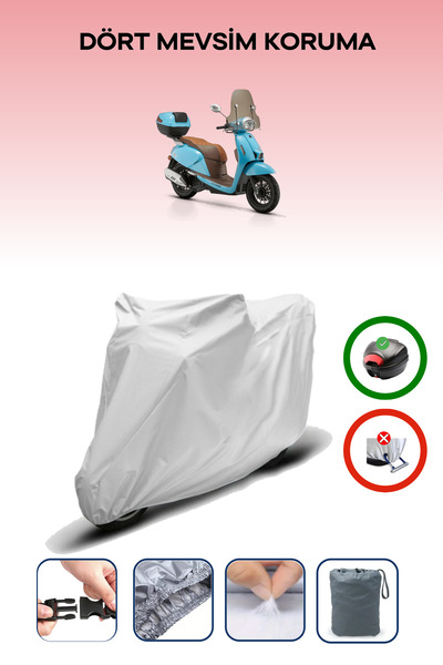 Breen Gray Rear Bag Compatible Rks Ltr 125 Compatible Motorcycle Tarpaulin Mo...