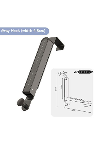 Choice خطاف رمادي واحد قابل للطي بطول 4.8 سم، رف تجفيف قابل للطي، خطاف خلفي مخفي للباب، خطاف حائط قابل للطي، مناسب للسفر
