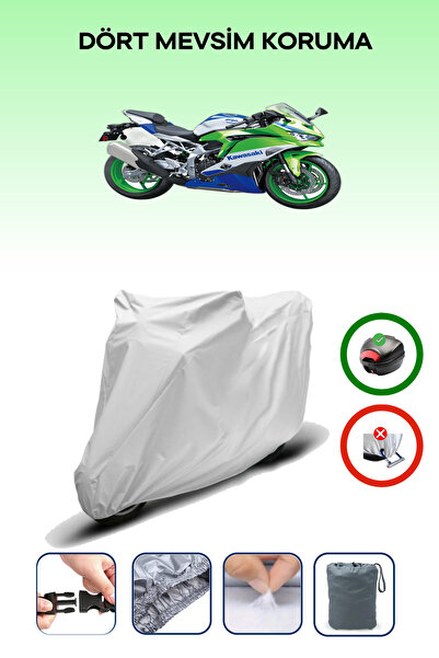 Breen حقيبة خلفية رمادية متوافقة مع غطاء محرك الدراجة النارية كاواساكي نينجا ZX-4RR