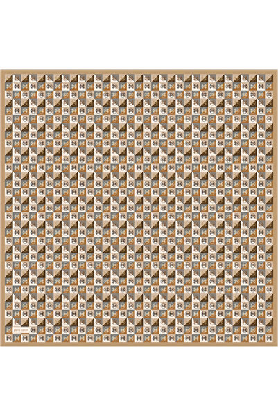 Pierre Cardin Coffee Melange 90X90 Silk Twill Scarf