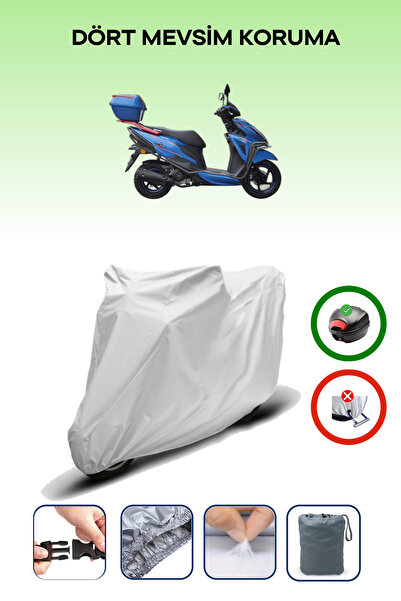Breen Gray Rear Bag Compatible Yuki Crypto 125 Compatible Motorcycle Tarpauli...