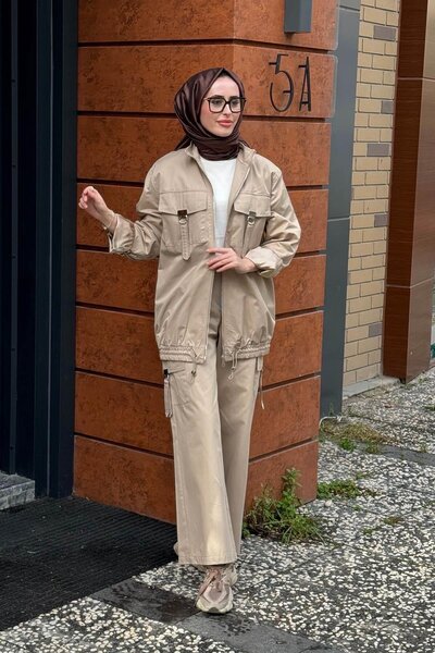 OMELYA بدلة مع سترة OE26KZ1028 بيج