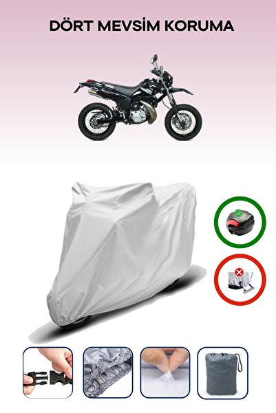 Breen Gray Rear Bag Compatible Yamaha Dt 125 Compatible Motorcycle Tarpaulin ...