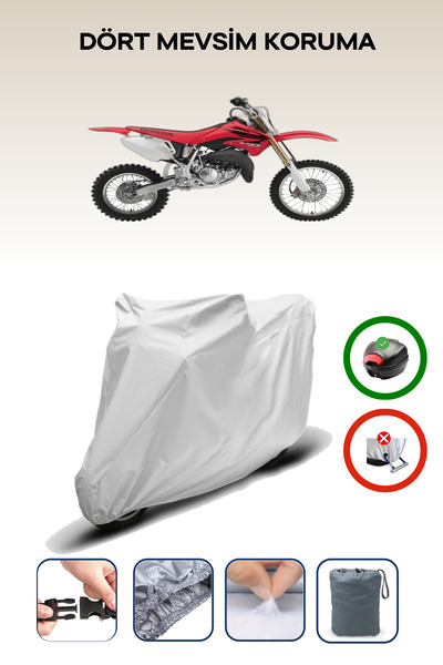 Breen حقيبة خلفية رمادية متوافقة مع غطاء محرك الدراجة النارية المتوافق مع هوندا CR 85